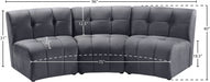 Limitless Modular Velvet Sofa Grey - 645Grey-3PC