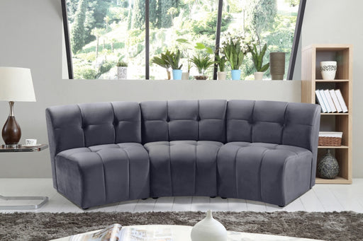 Limitless Modular Velvet Sofa Grey - 645Grey-3PC