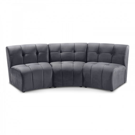 Limitless Modular Velvet Sofa Grey - 645Grey-3PC