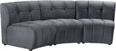 Limitless Modular Velvet Sofa Grey - 645Grey-3PC