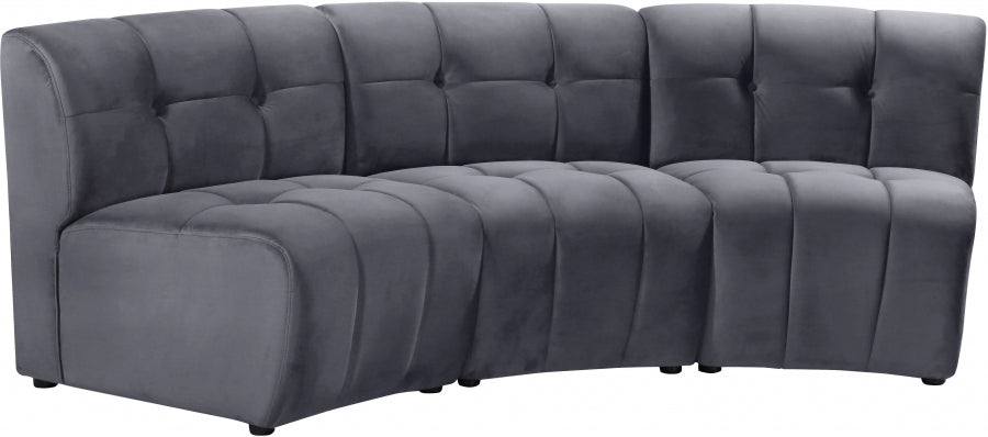 Limitless Modular Velvet Sofa Grey - 645Grey-3PC