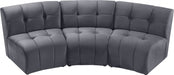 Limitless Modular Velvet Sofa Grey - 645Grey-3PC