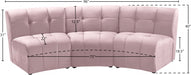 Limitless Modular Velvet Sofa Pink - 645Pink-3PC