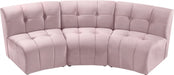 Limitless Modular Velvet Sofa Pink - 645Pink-3PC