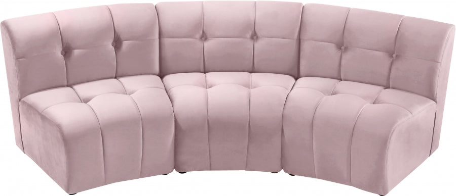 Limitless Modular Velvet Sofa Pink - 645Pink-3PC