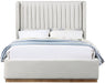 Logan Linen Textured Fabric Full Bed Cream - LoganCream-F