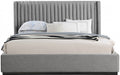 Logan Linen Textured Fabric King Bed Grey - LoganGrey-K