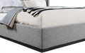 Logan Linen Textured Fabric King Bed Grey - LoganGrey-K