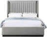 Logan Linen Textured Fabric Queen Bed Grey - LoganGrey-Q