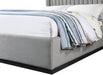 Logan Linen Textured Fabric Queen Bed Grey - LoganGrey-Q