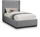 Logan Linen Textured Fabric Twin Bed Grey - LoganGrey-T