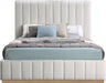 Lucia Linen Textured Fabric Full Bed Cream - LuciaCream-F