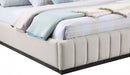 Lucia Linen Textured Fabric King Bed Beige - LuciaBeige-K