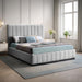 Lucia Linen Textured Fabric King Bed Grey - LuciaGrey-K