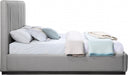 Lucia Linen Textured Fabric King Bed Grey - LuciaGrey-K