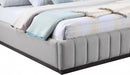 Lucia Linen Textured Fabric King Bed Grey - LuciaGrey-K