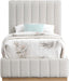 Lucia Linen Textured Fabric Twin Bed Cream - LuciaCream-T