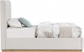 Lucia Linen Textured Fabric Twin Bed Cream - LuciaCream-T