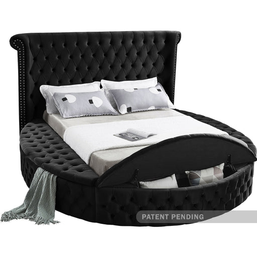 Luxus Velvet Full Bed (3 Boxes) Black - LuxusBlack-F