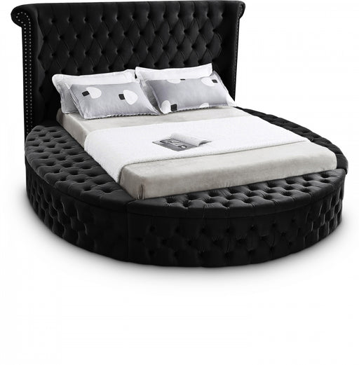 Luxus Velvet Full Bed (3 Boxes) Black - LuxusBlack-F