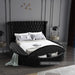 Luxus Velvet Full Bed (3 Boxes) Black - LuxusBlack-F