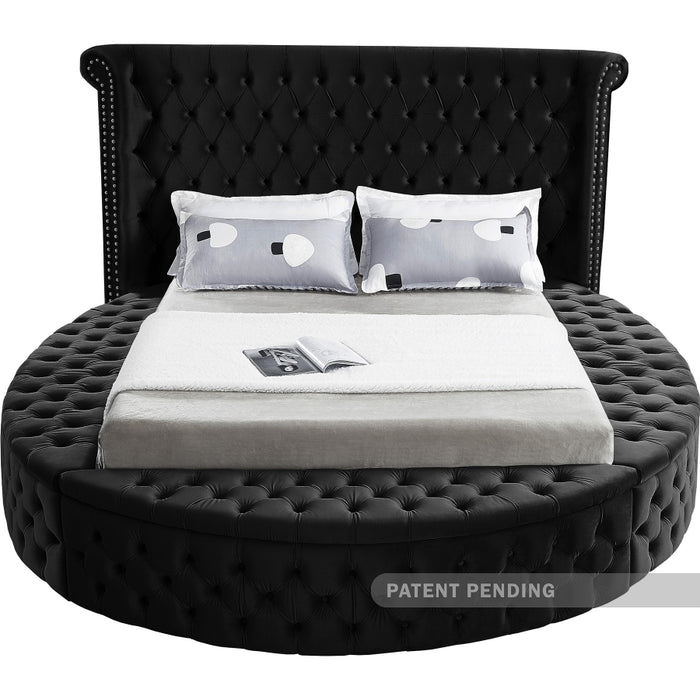 Luxus Velvet Full Bed (3 Boxes) Black - LuxusBlack-F