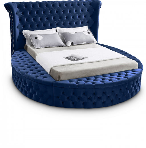 Luxus Velvet Full Bed (3 Boxes) Blue - LuxusNavy-F