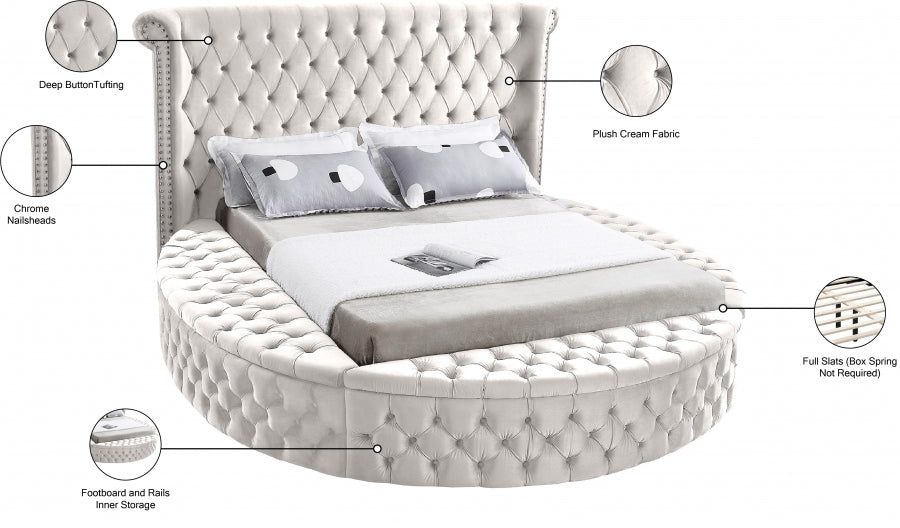 Luxus Velvet Full Bed (3 Boxes) Cream - LuxusCream-F