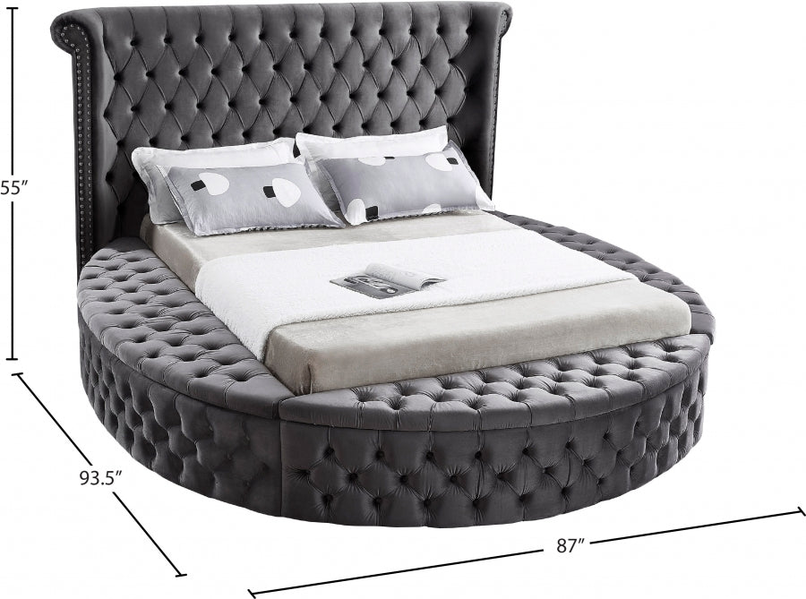 Luxus Velvet Full Bed (3 Boxes) Grey - LuxusGrey-F