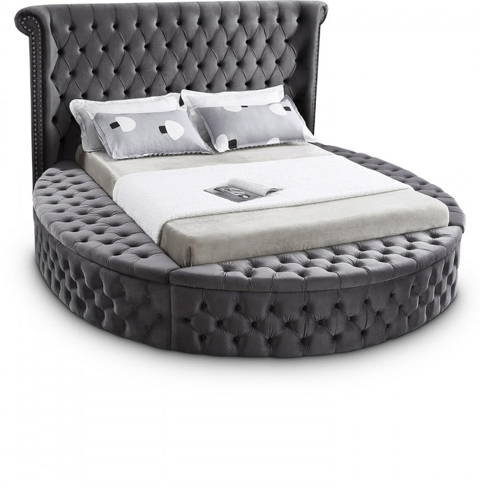 Luxus Velvet Full Bed (3 Boxes) Grey - LuxusGrey-F