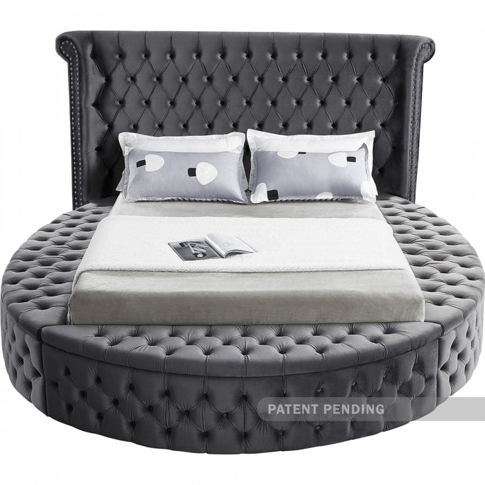 Luxus Velvet Full Bed (3 Boxes) Grey - LuxusGrey-F