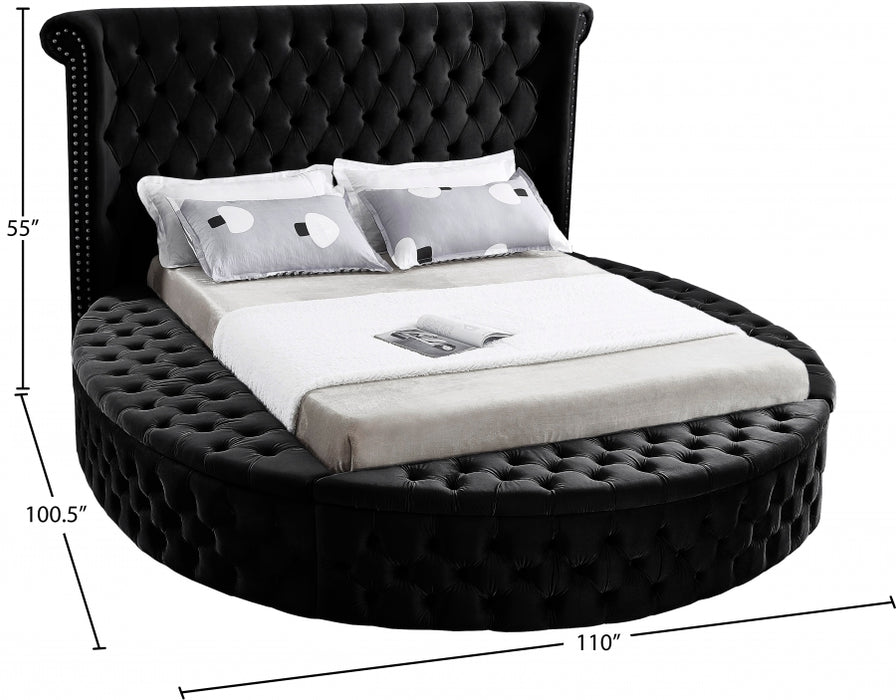 Luxus Velvet King Bed (3 Boxes) Black - LuxusBlack-K