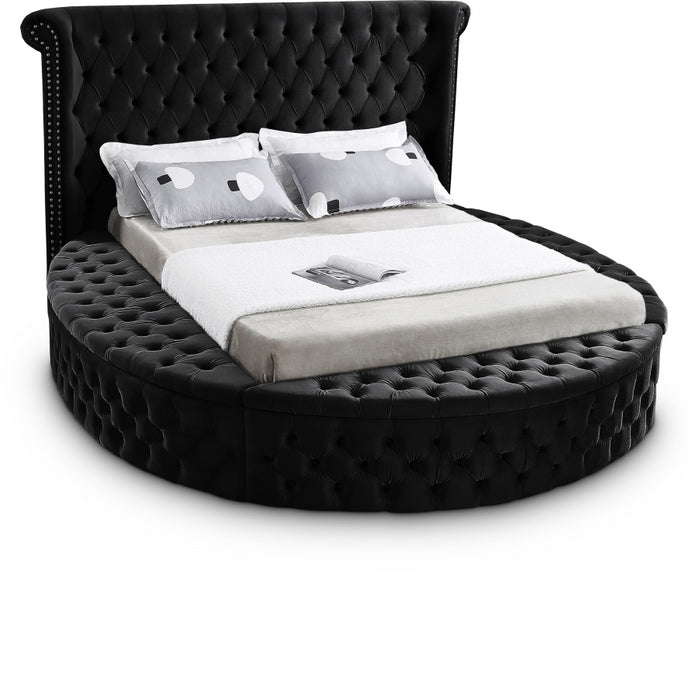 Luxus Velvet King Bed (3 Boxes) Black - LuxusBlack-K