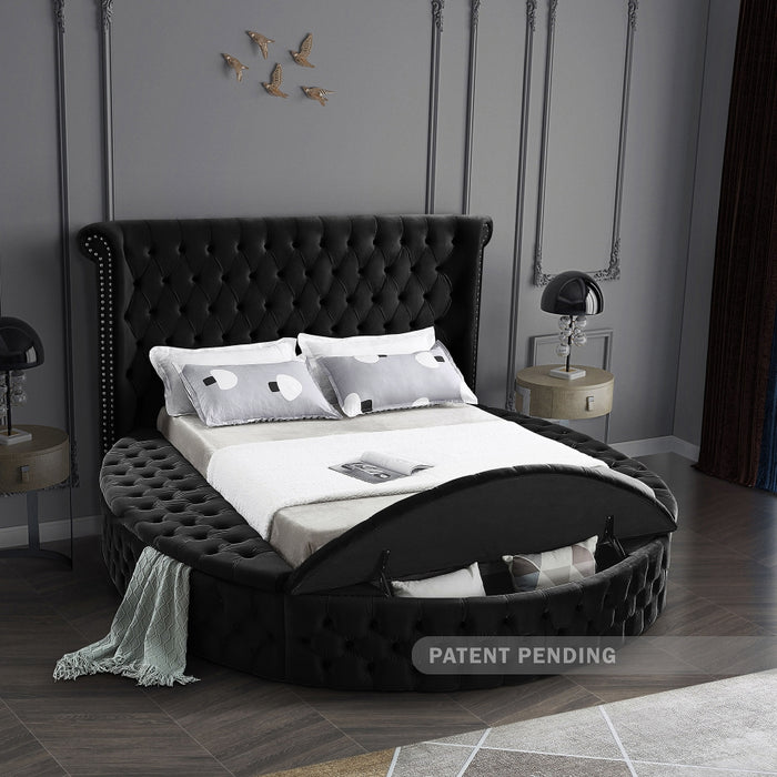 Luxus Velvet King Bed (3 Boxes) Black - LuxusBlack-K