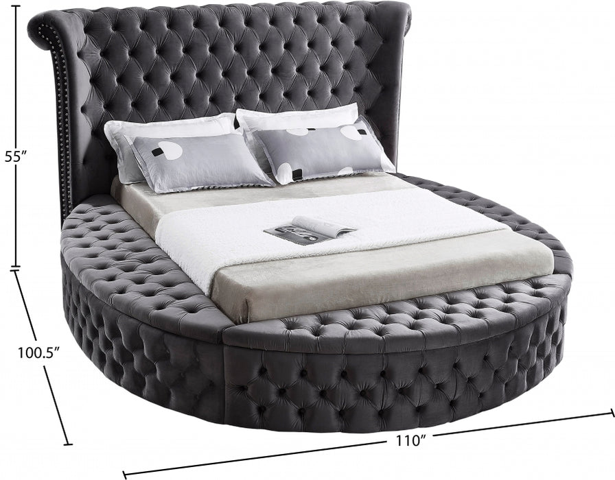 Luxus Velvet King Bed (3 Boxes) Grey - LuxusGrey-K