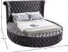 Luxus Velvet King Bed (3 Boxes) Grey - LuxusGrey-K