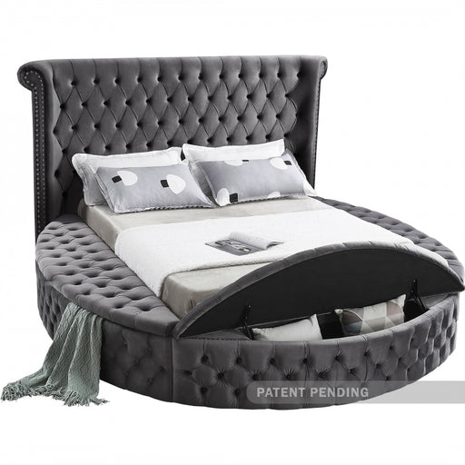 Luxus Velvet King Bed (3 Boxes) Grey - LuxusGrey-K