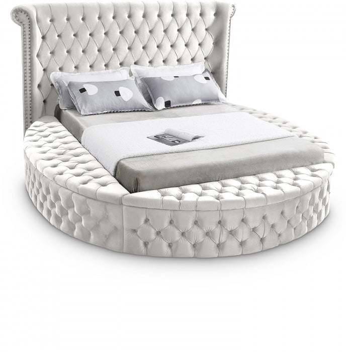 Luxus Velvet Queen Bed (3 Boxes) Cream - LuxusCream-Q