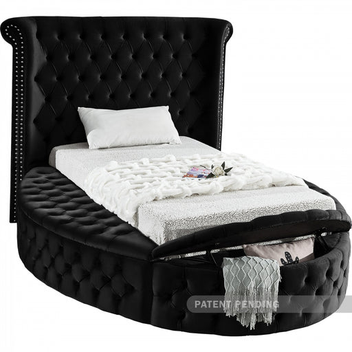 Luxus Velvet Twin Bed (3 Boxes) Black - LuxusBlack-T