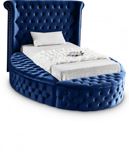 Luxus Velvet Twin Bed (3 Boxes) Blue - LuxusNavy-T