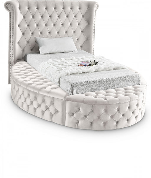 Luxus Velvet Twin Bed (3 Boxes) Cream - LuxusCream-T