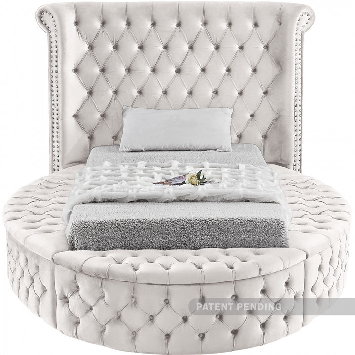 Luxus Velvet Twin Bed (3 Boxes) Cream - LuxusCream-T