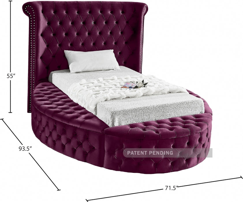 Luxus Velvet Twin Bed Purple - LuxusPurple-T