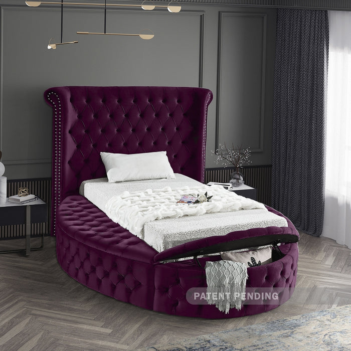 Luxus Velvet Twin Bed Purple - LuxusPurple-T