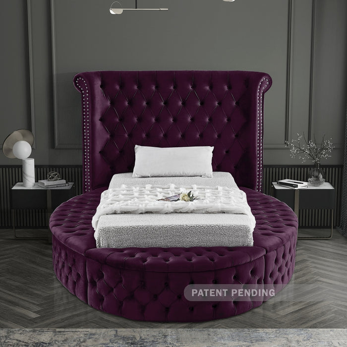 Luxus Velvet Twin Bed Purple - LuxusPurple-T