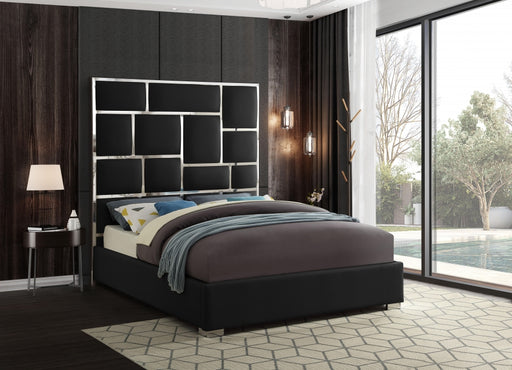 Milan Vegan Leather King Bed Black - MilanBlack-K