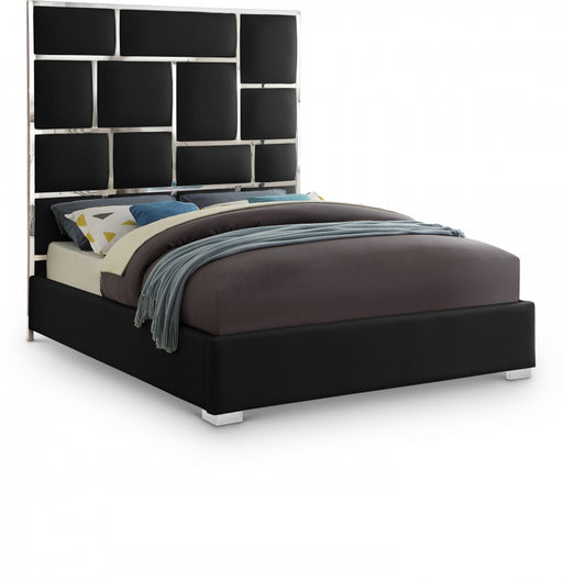 Milan Vegan Leather King Bed Black - MilanBlack-K