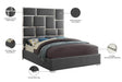 Milan Vegan Leather King Bed Grey - MilanGrey-K