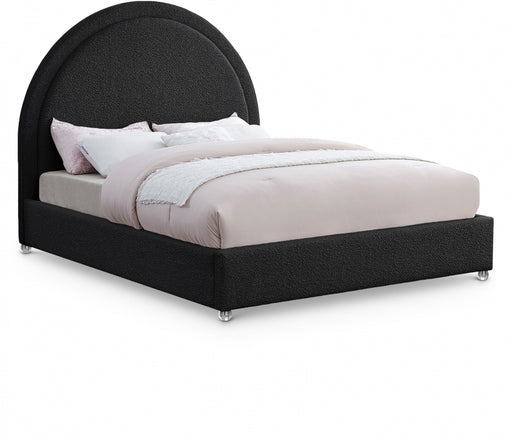 Milo Boucle Fabric Full Bed Black - MiloBlack-F