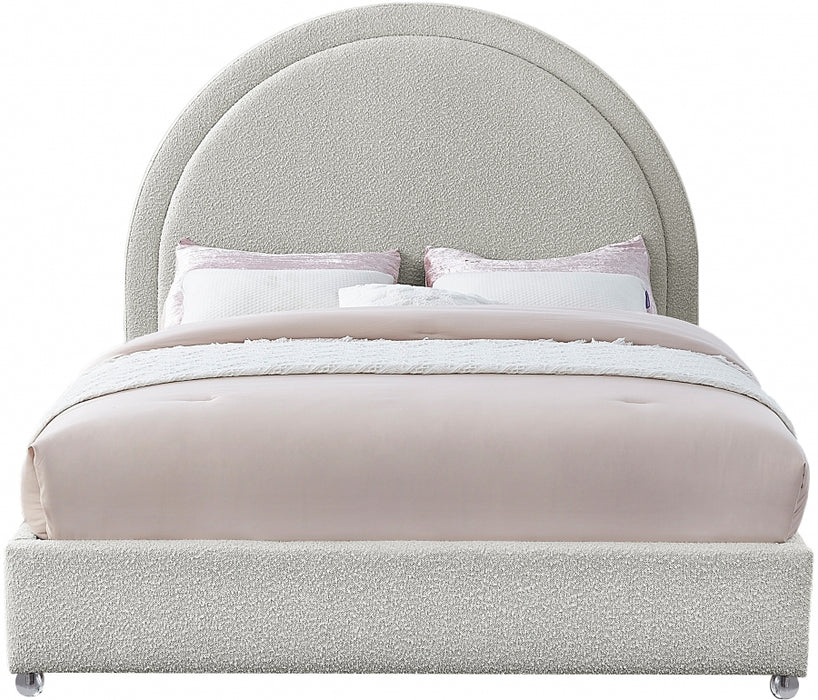 Milo Boucle Fabric Full Bed Cream - MiloCream-F